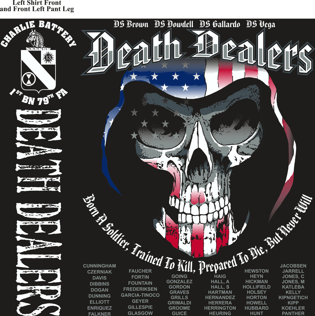 PLATOON SHIRTS (2nd generation print) CHARLIE 1st 79th DEATH DEALERS JULY 2017