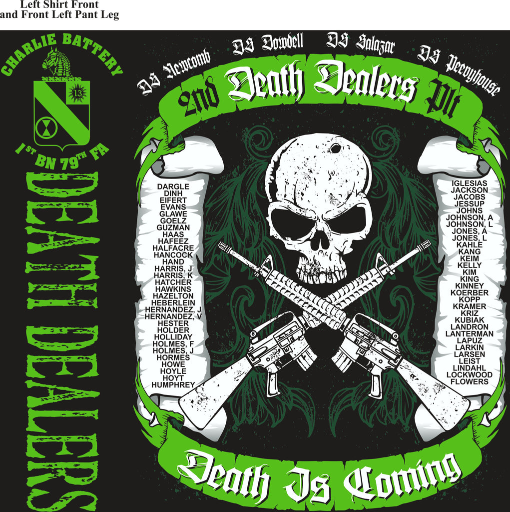 PLATOON SHIRTS (2nd generation print) CHARLIE 1st 79th DEATH DEALERS OCT 2016