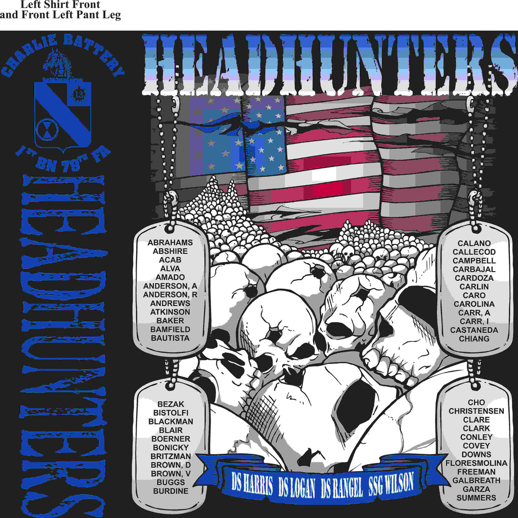PLATOON SHIRTS (2nd generation print) CHARLIE 1st 79th HEAD HUNTERS APR 2016