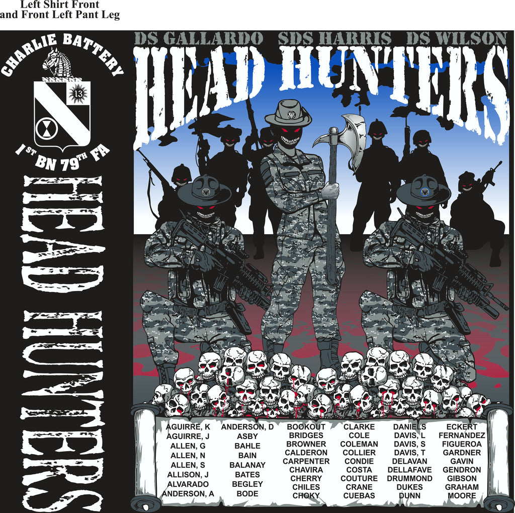 PLATOON SHIRTS (2nd generation print) CHARLIE 1st 79th HEAD HUNTERS FEB 2017