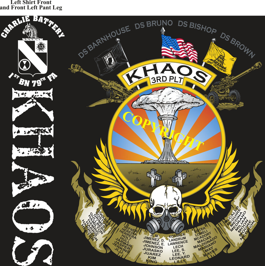 Platoon Shirts (2nd generation print) CHARLIE 1st 79th KHAOS FEB 2019