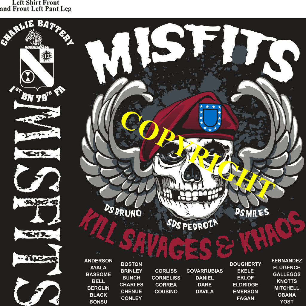 Platoon Shirts (2nd generation print) CHARLIE 1st 79th MISFITS MAY 2019