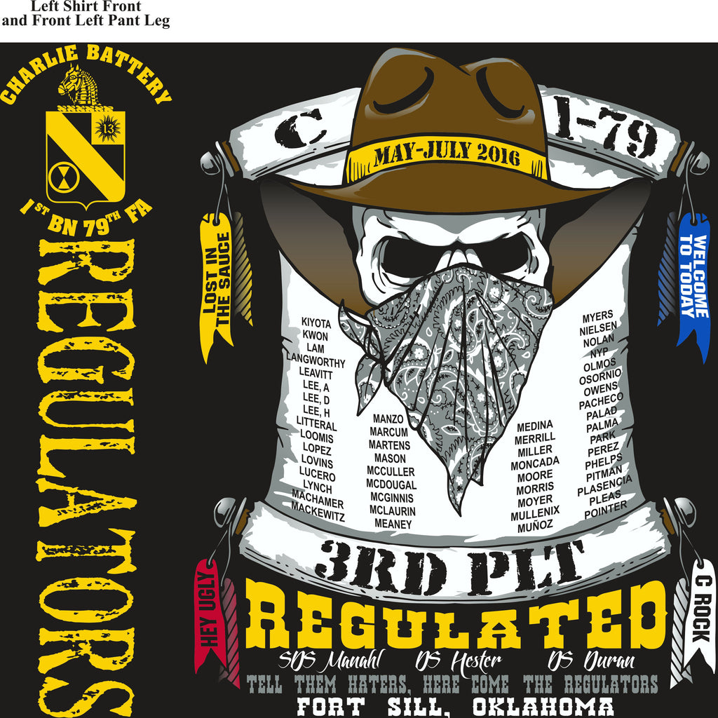 PLATOON SHIRTS (2nd generation print) CHARLIE 1st 79th REGULATORS JULY 2016