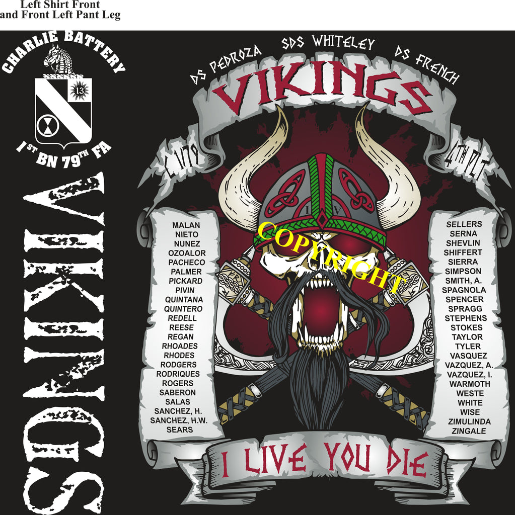 Platoon Shirts (2nd generation print) CHARLIE 1st 79th VIKINGS FEB 2019