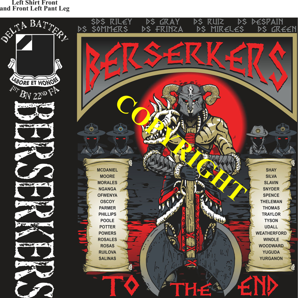 Platoon Items (2nd generation print) DELTA 1st 22nd BERSERKERS MAY 2022