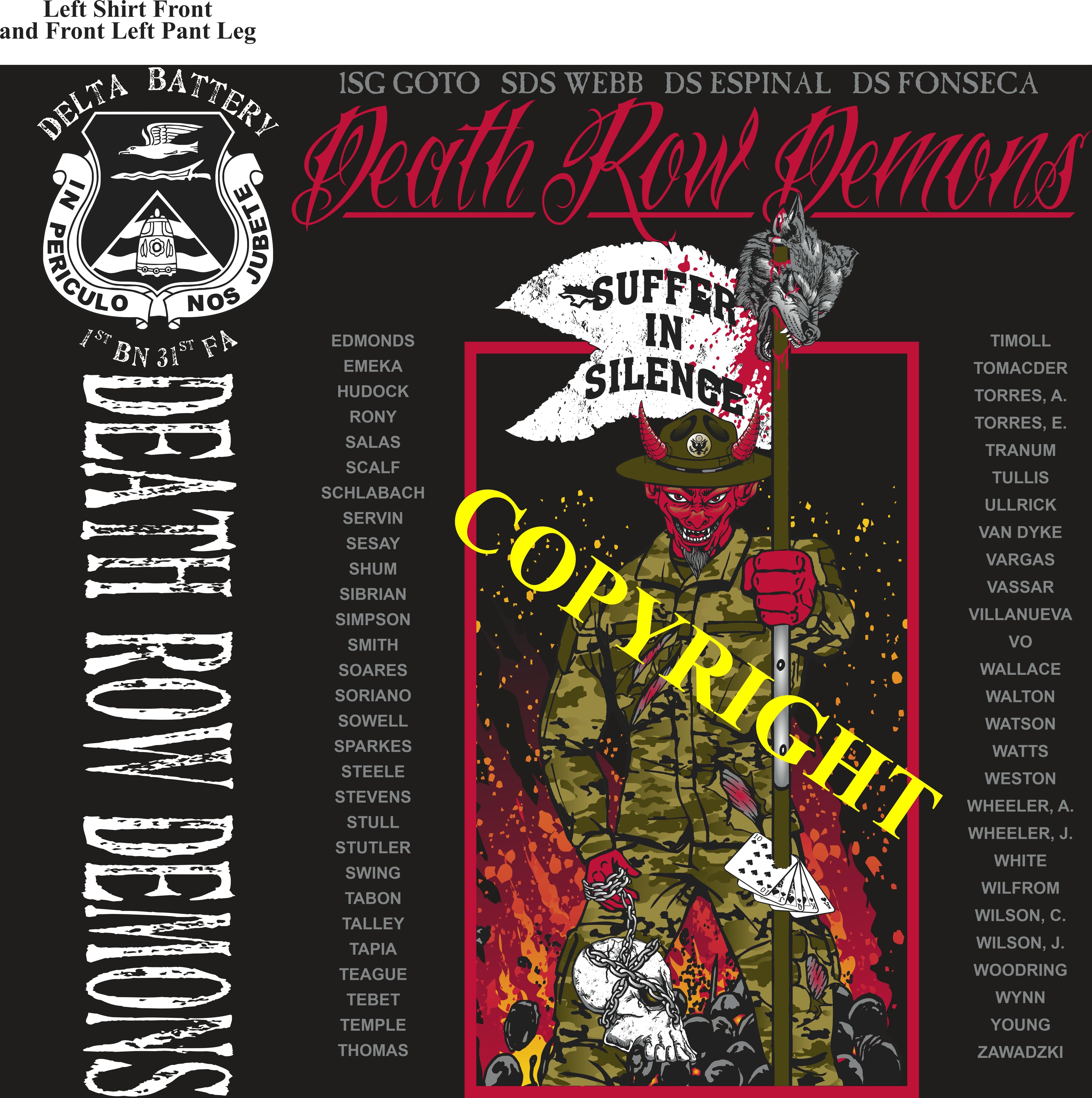 Delta Demons Platoon Items (2nd generation print) DELTA 1st 31st DEATH ROW DEMONS S ...