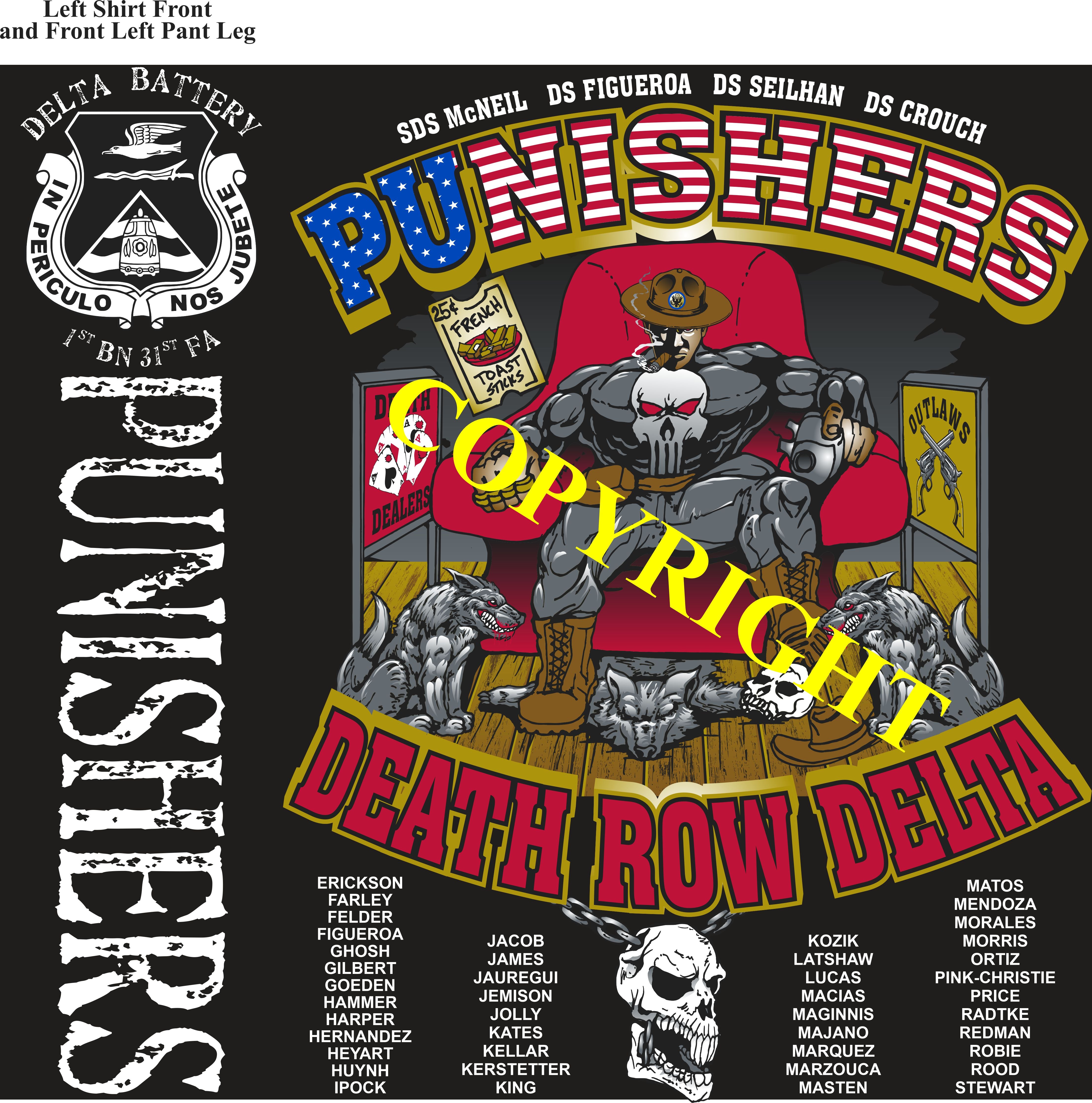 Platoon Shirts (2nd generation print) DELTA 1st 31st PUNISHERS MAR 2021