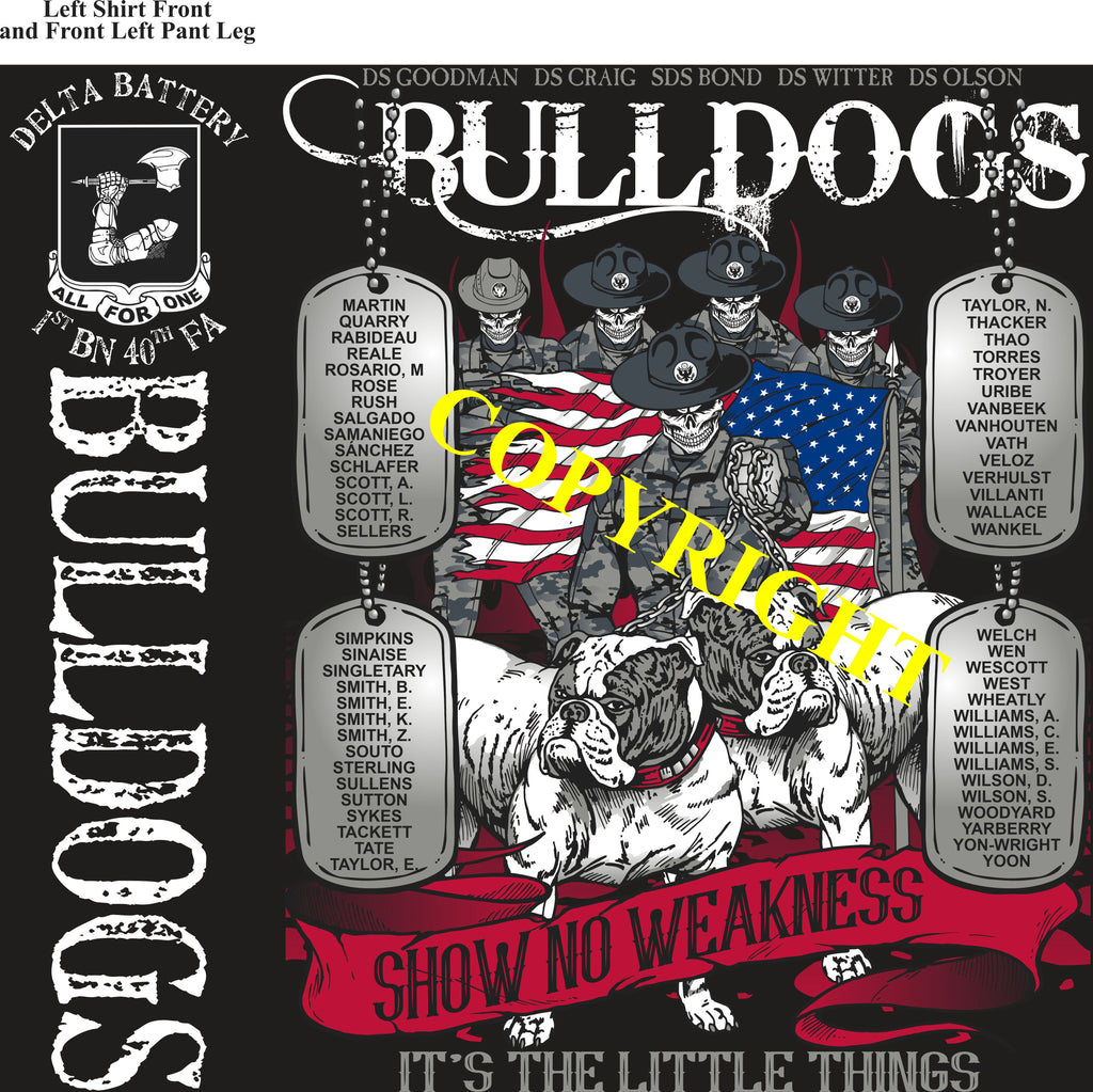 Platoon Shirts (2nd generation print) DELTA 1st 40th BULLDOGS SEPT 2021