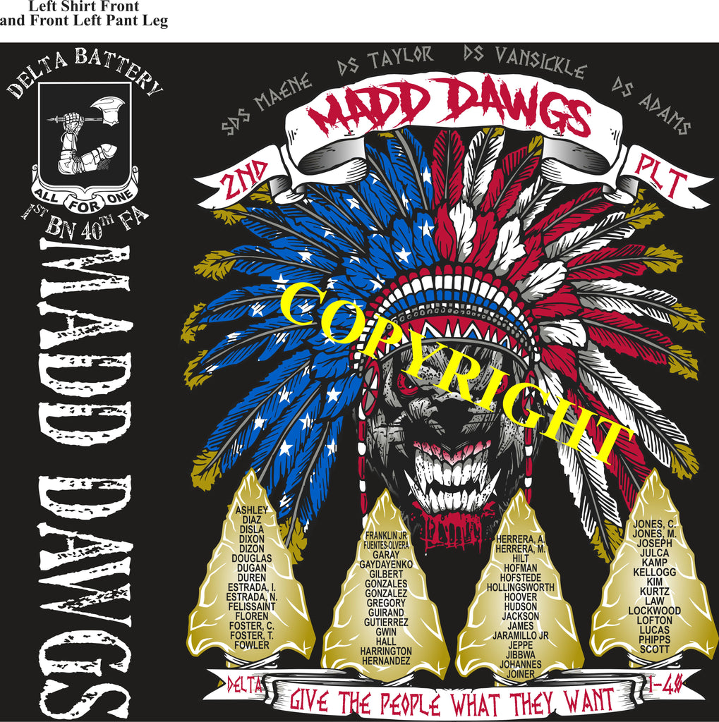 Platoon Items (2nd generation print) DELTA 1st 40th MADD DAWGS DEC 2021