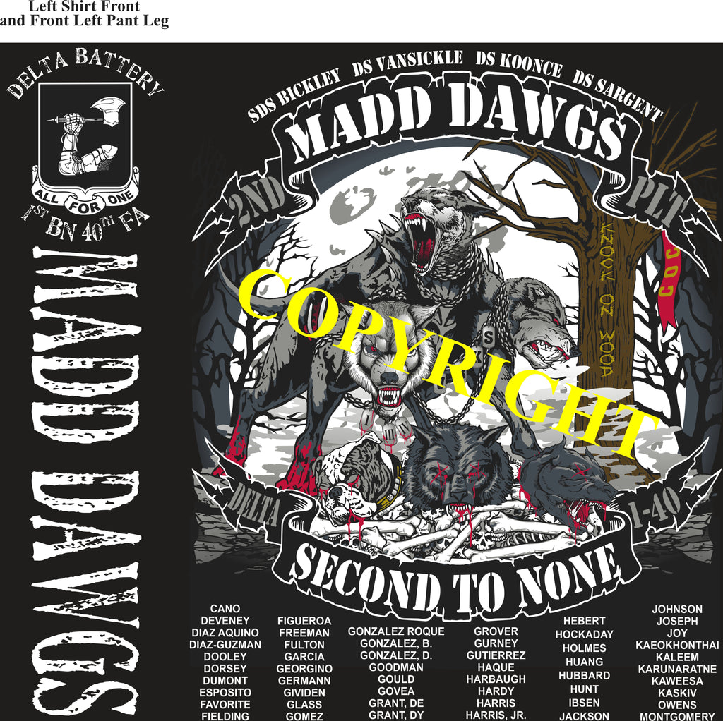 Platoon Shirts (2nd generation print) DELTA 1st 40th MADD DAWGS MAR 2021