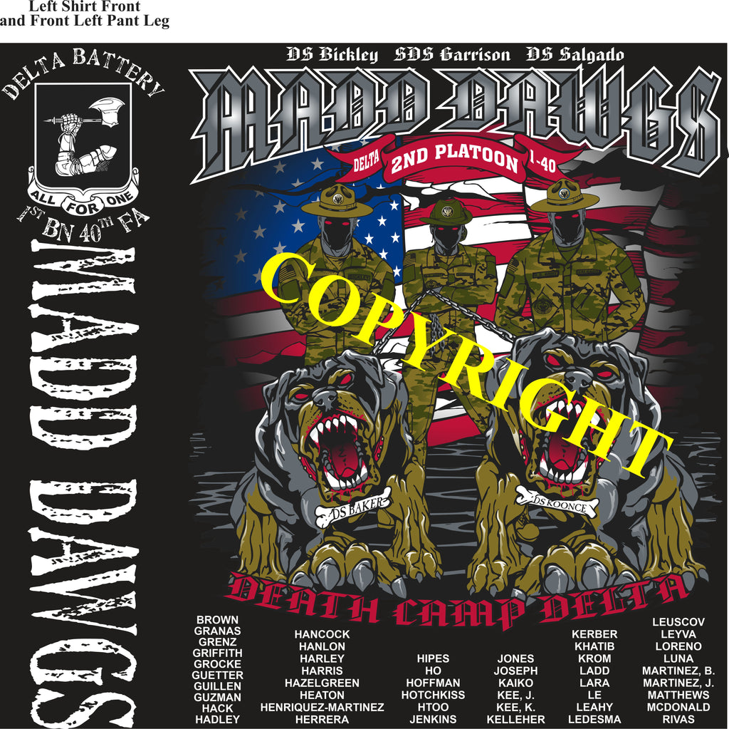 Platoon Shirts (2nd generation print) DELTA 1st 40th MADD DAWGS SEPT 2020