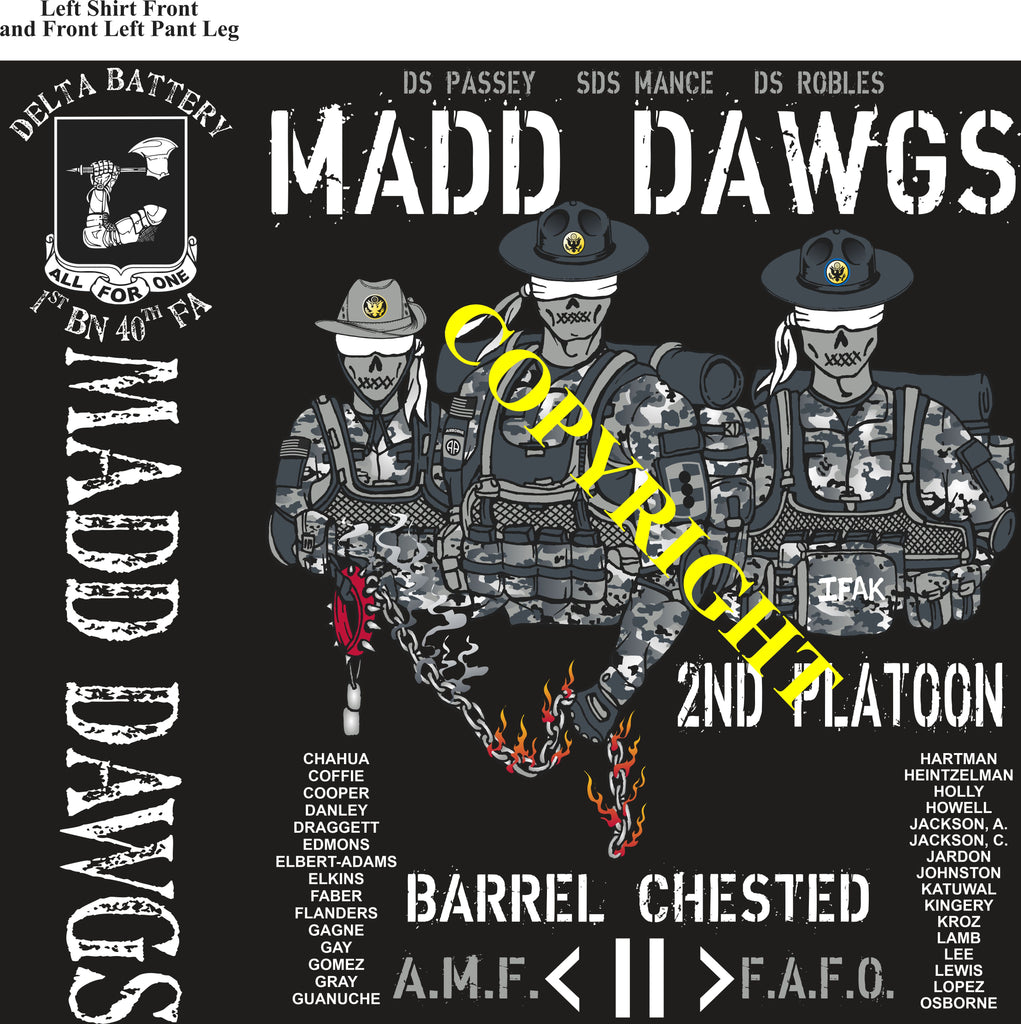Platoon Items (2nd generation print) DELTA 1st 40th MADD DAWGS 2nd PLATOON APR 2023