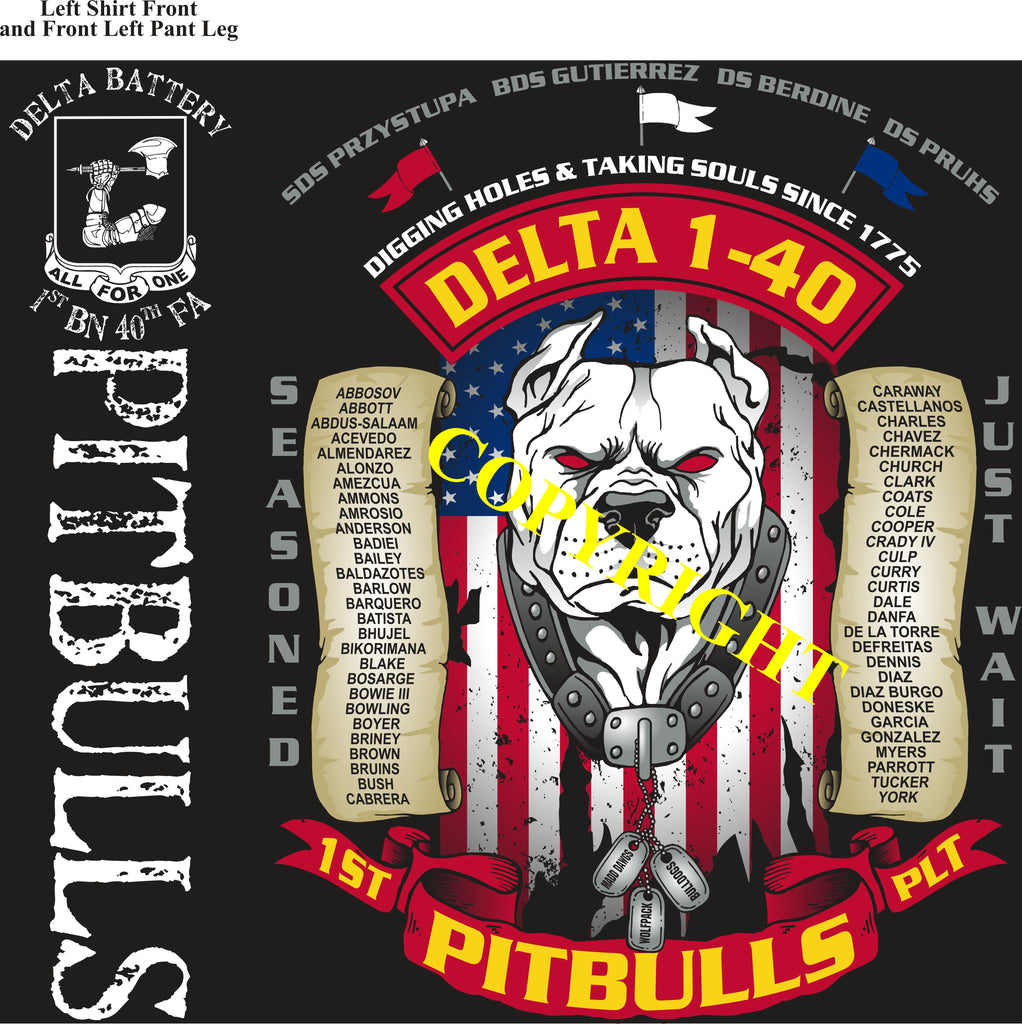 Platoon Items (2nd generation print) DELTA 1st 40th PITBULLS DEC 2021