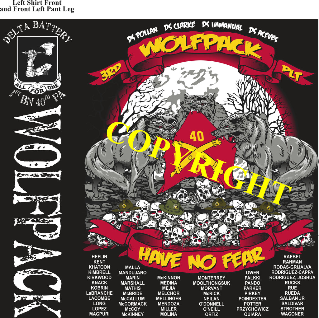 Platoon Shirts (2nd generation print) DELTA 1st 40th WOLFPACK MAR 2021