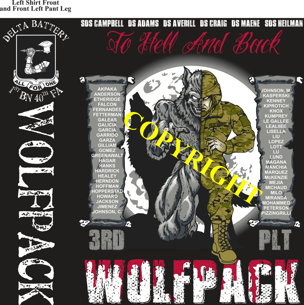 Platoon Items (2nd generation print) DELTA 1st 40th WOLFPACK JULY 2022