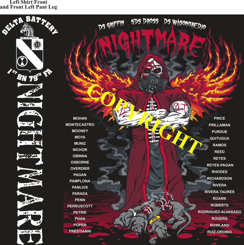 Platoon Shirts (2nd generation print) DELTA 1st 79th NIGHTMARE OCT 2021