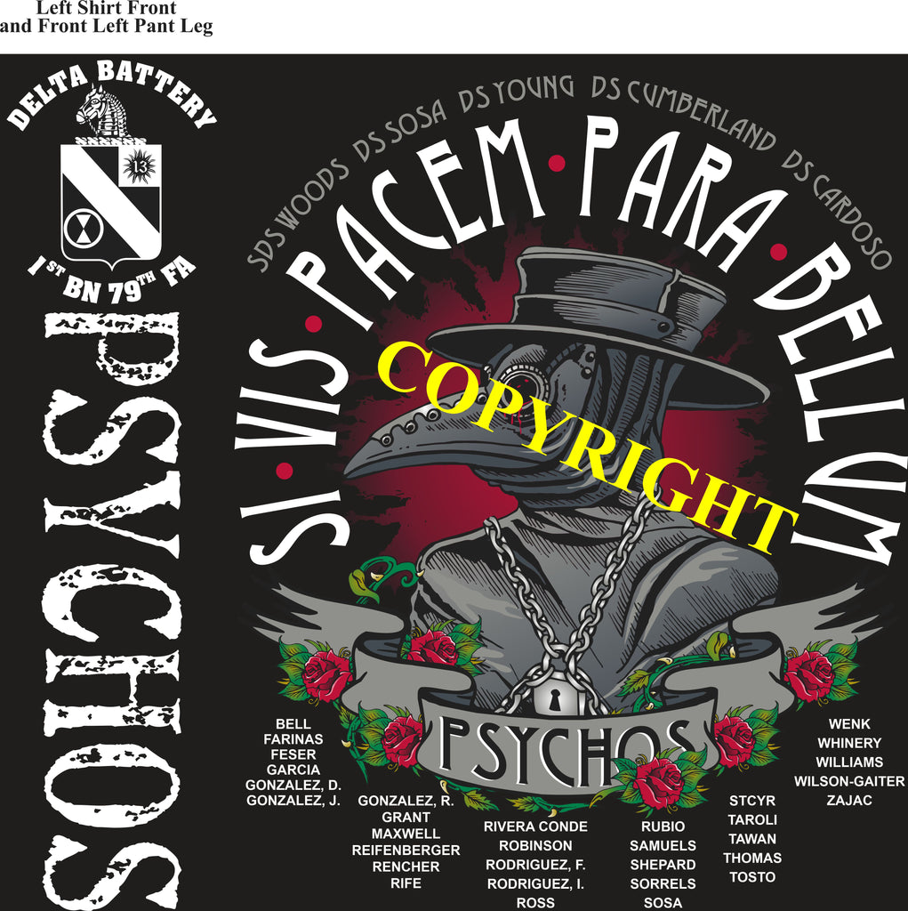 Platoon Shirts (2nd generation print) DELTA 1st 79th PSYCHOS JAN 2021