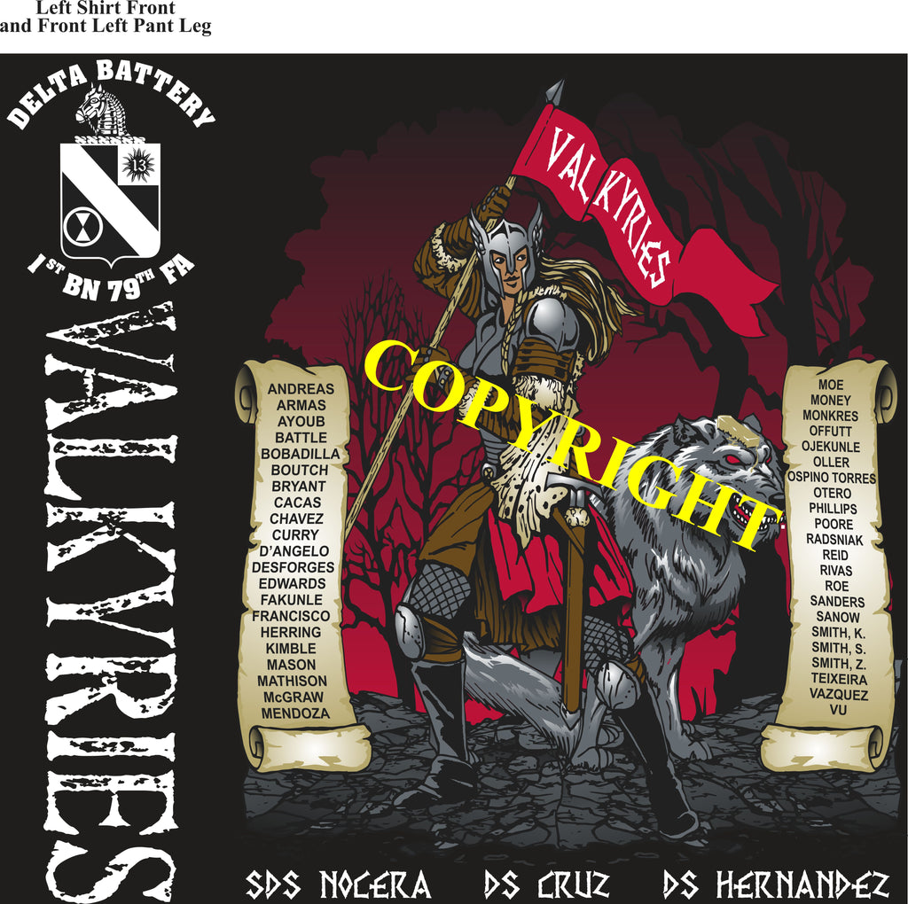 Platoon Shirts (2nd generation print) DELTA 1st 79th VALKYRIES JAN 2021