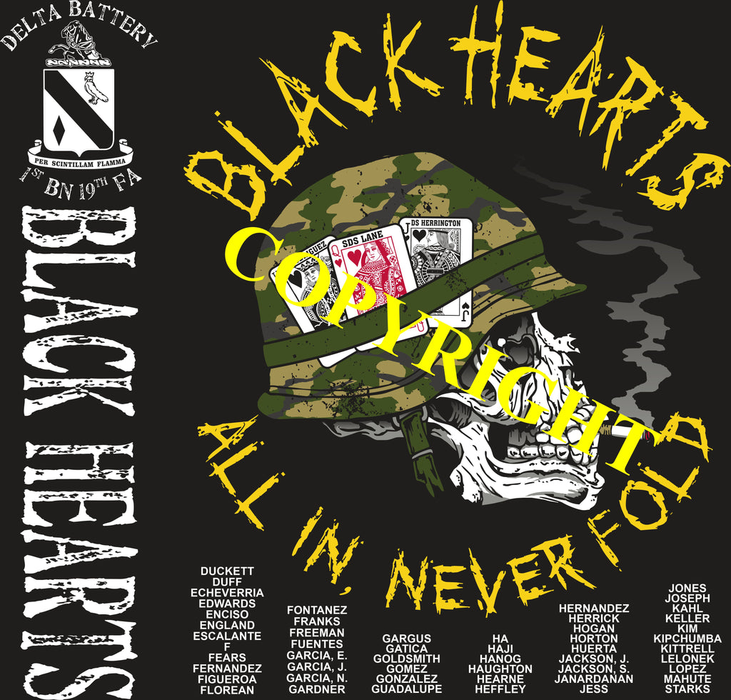 Platoon Shirts (2nd generation print) DELTA 1st 19th BLACK HEARTS FEB 2020