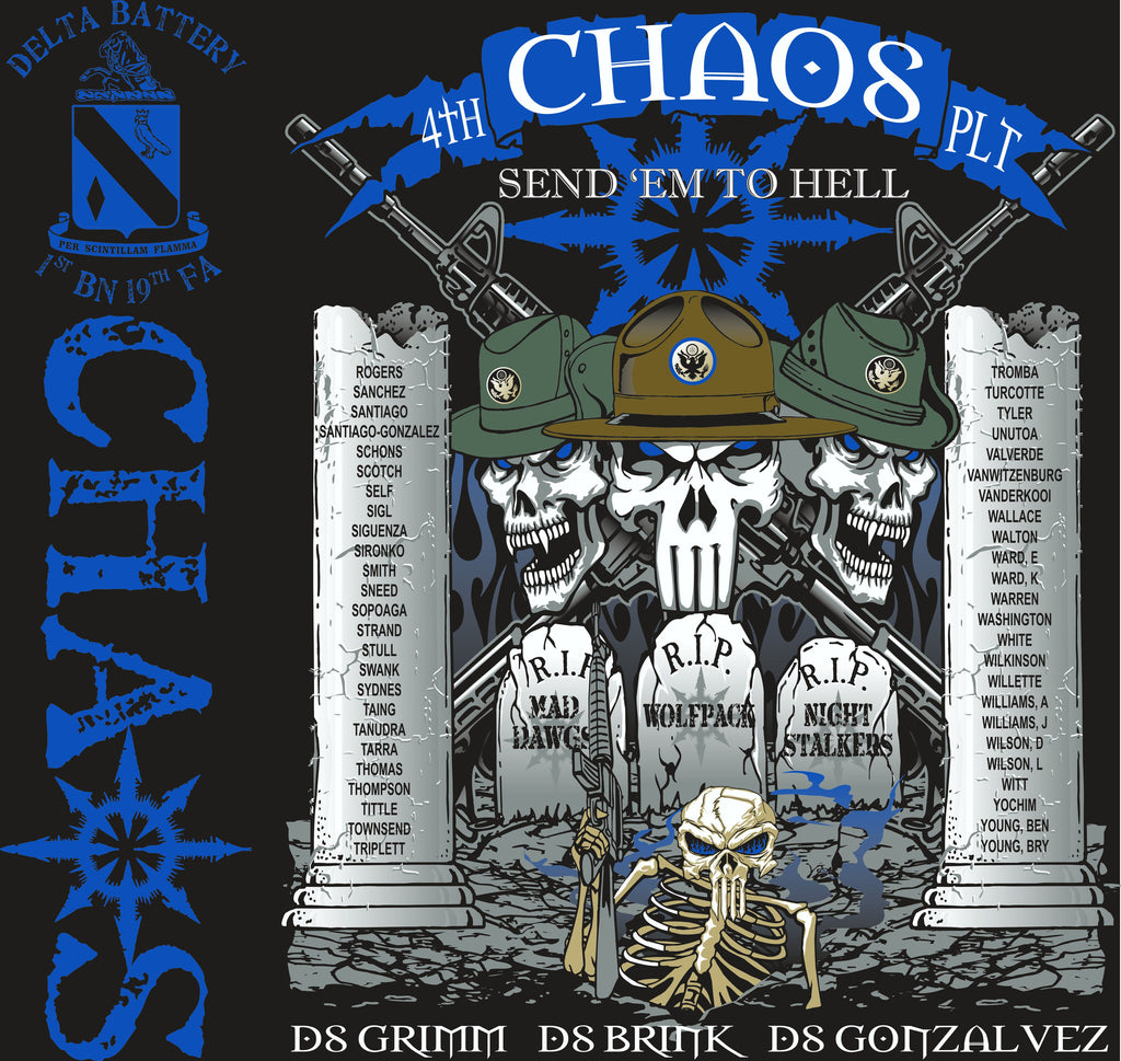 PLATOON SHIRTS (2nd generation print) DELTA 1st 19th CHAOS OCT 2016