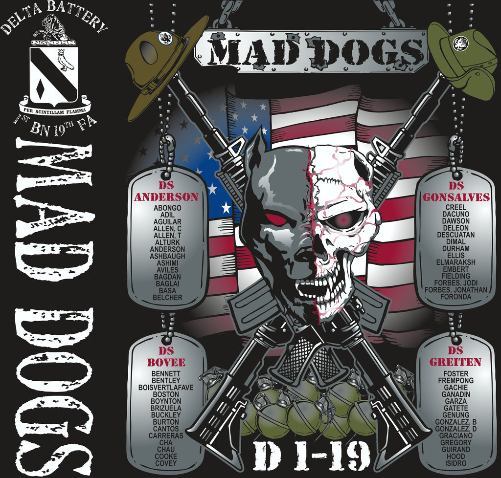 PLATOON SHIRTS (2nd generation print) DELTA 1st 19th MADDOGS MAY 2017