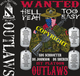 Platoon Shirts (2nd generation print) DELTA 1st 19th OUTLAWS MAY 2019