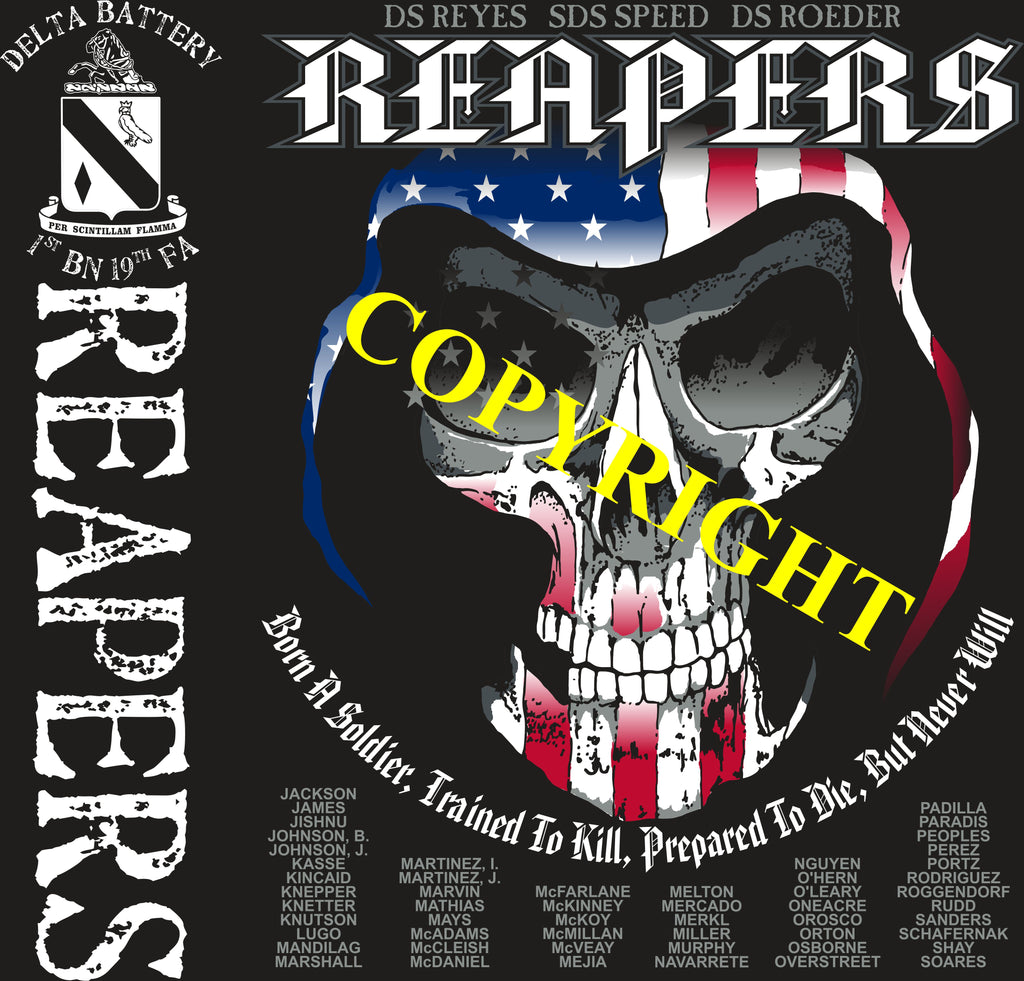 Platoon Shirts (2nd generation print) DELTA 1st 19th REAPERS AUG 2019