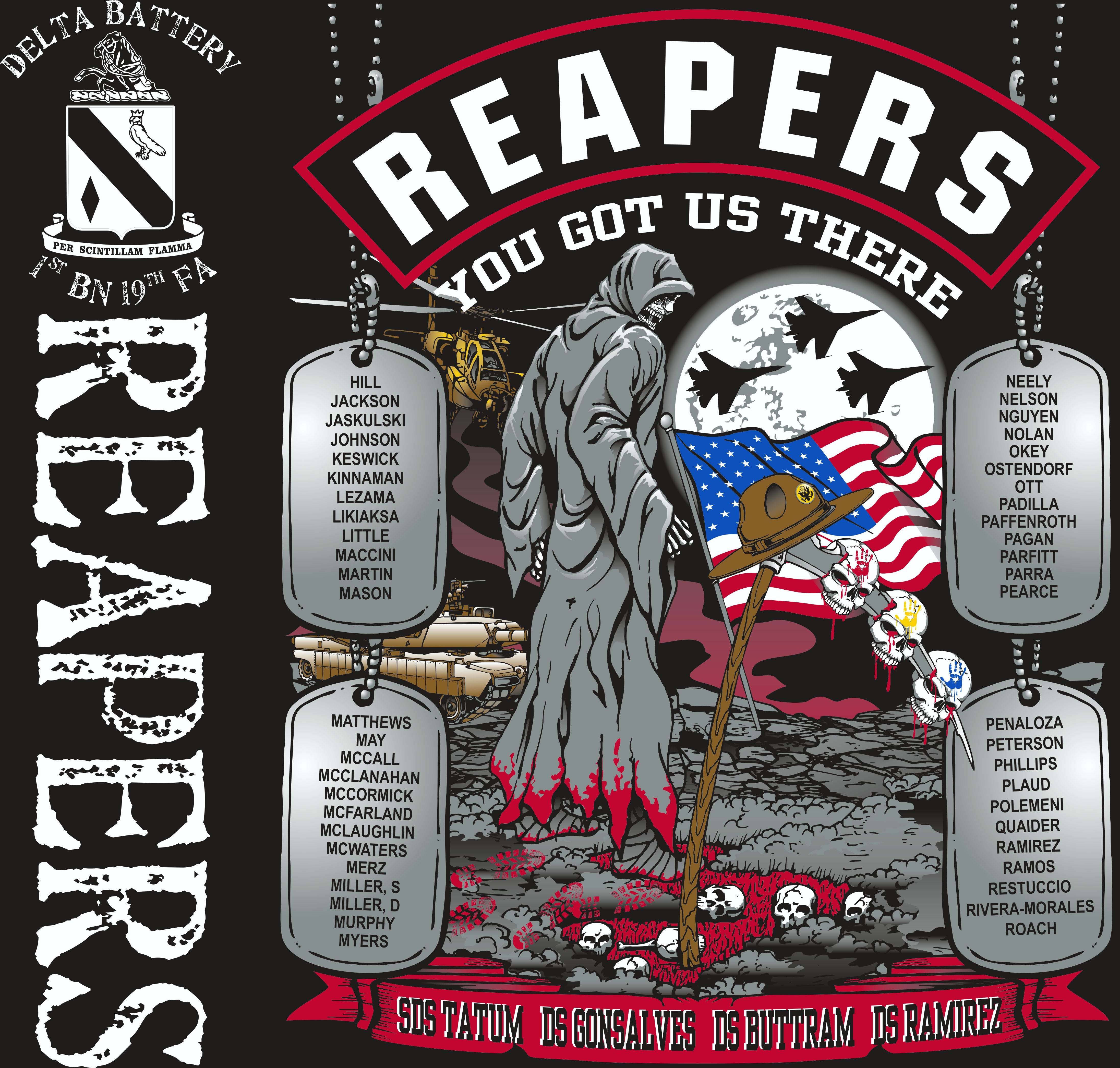 Platoon Shirts (2nd generation print) DELTA 1ST 19TH REAPERS FEB 2018