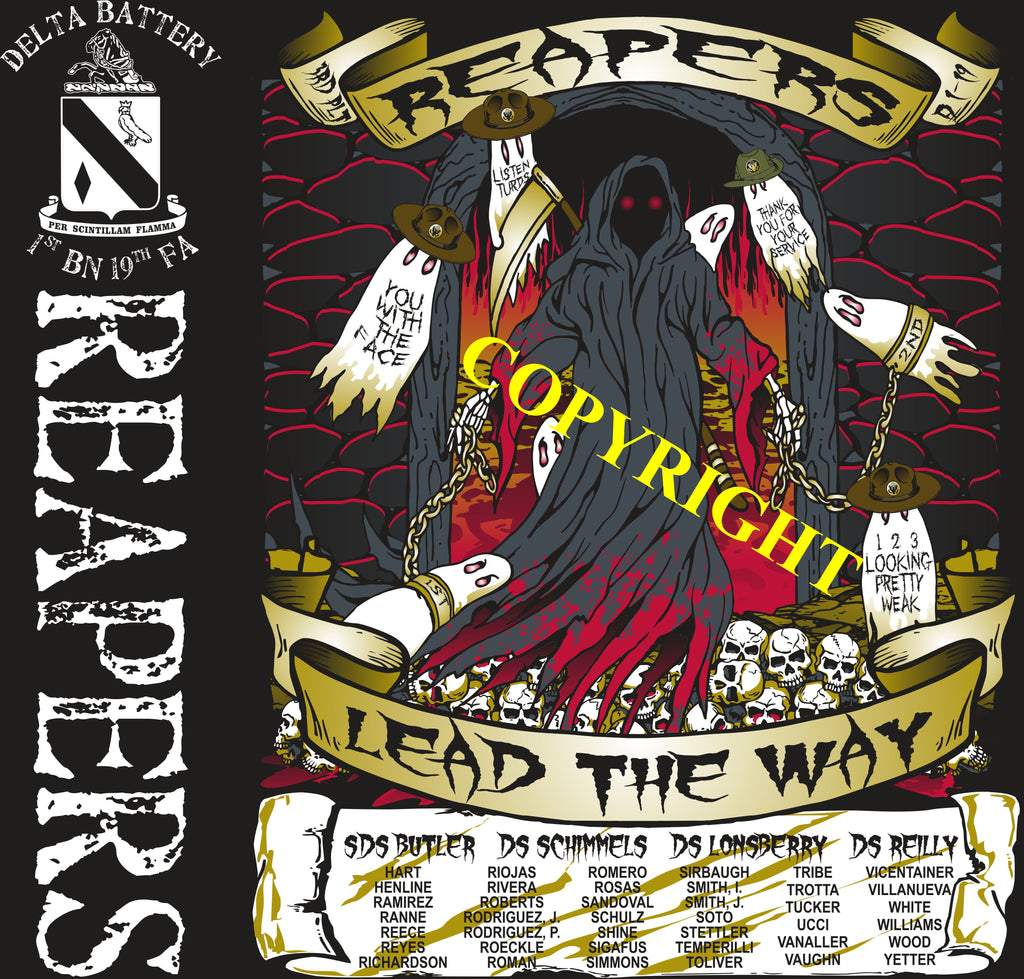 Platoon Shirts (2nd generation print) DELTA 1st 19th REAPERS MAY 2019