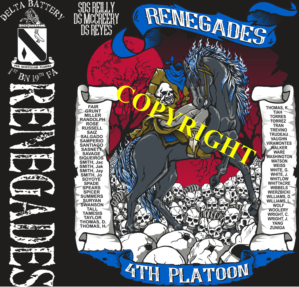 Platoon Shirts (2nd generation print) DELTA 1st 19th RENEGADES FEB 2020