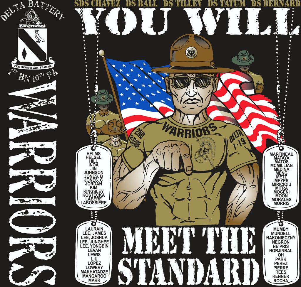 PLATOON SHIRTS (2nd generation print) DELTA 1st 19th WARRIORS MAY 2017