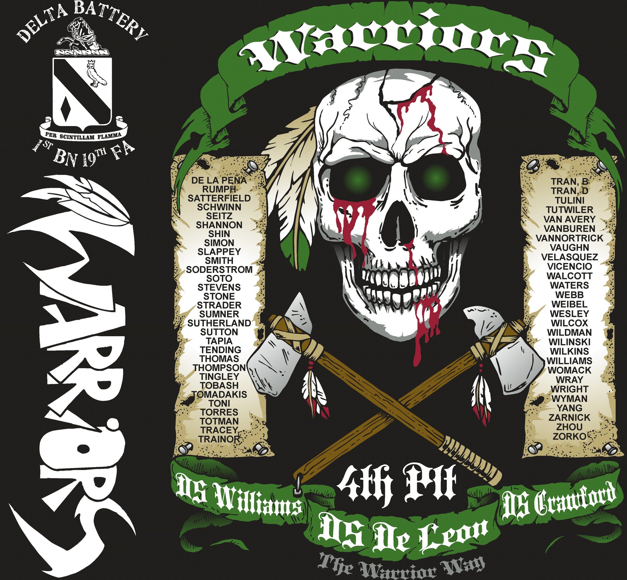 Platoon Shirts Delta 1st 19th WARRIORS OCT 2015
