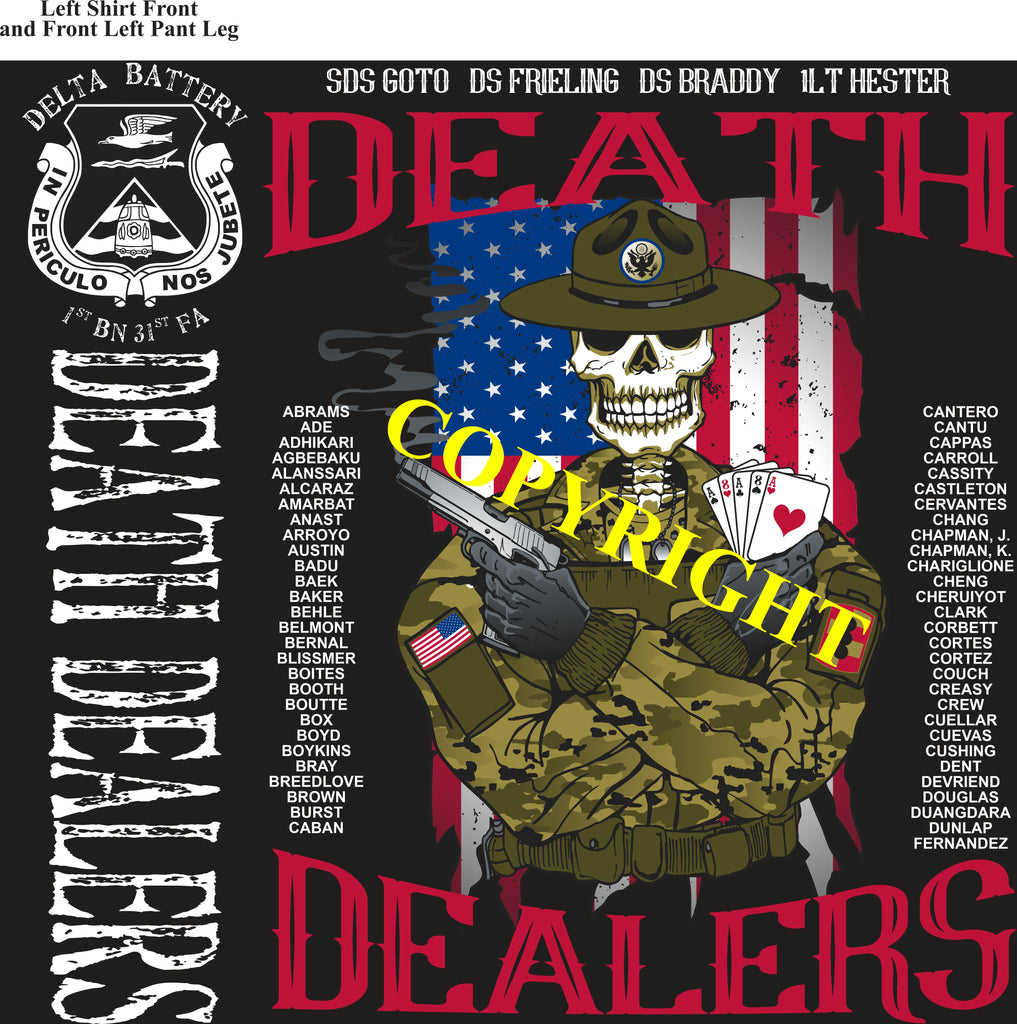 Platoon Shirts (2nd generation print) DELTA 1st 31st DEATH DEALERS FEB 2020