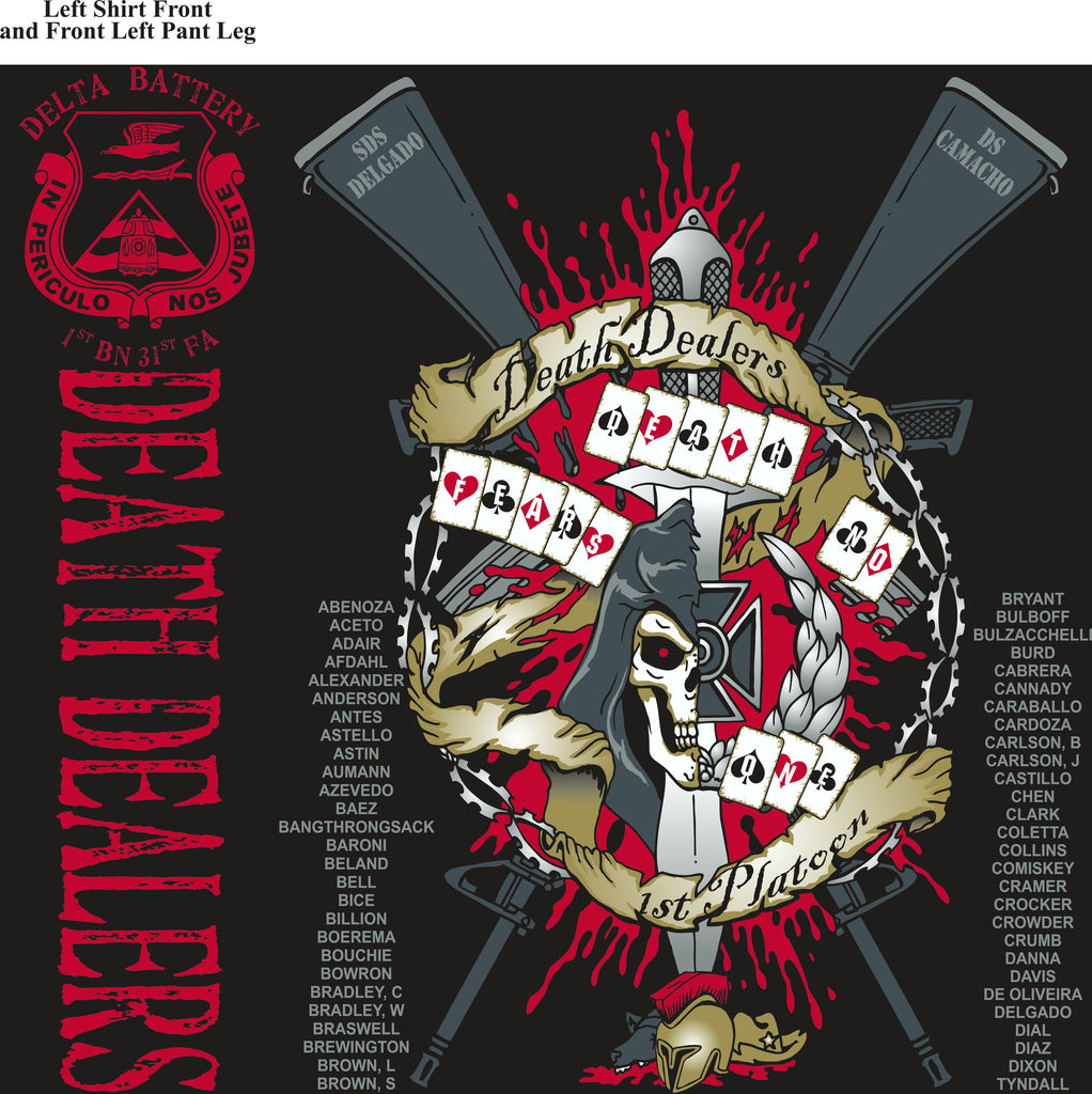 PLATOON SHIRTS (2nd generation print) DELTA 1st 31st DEATH DEALERS SEPT 2016