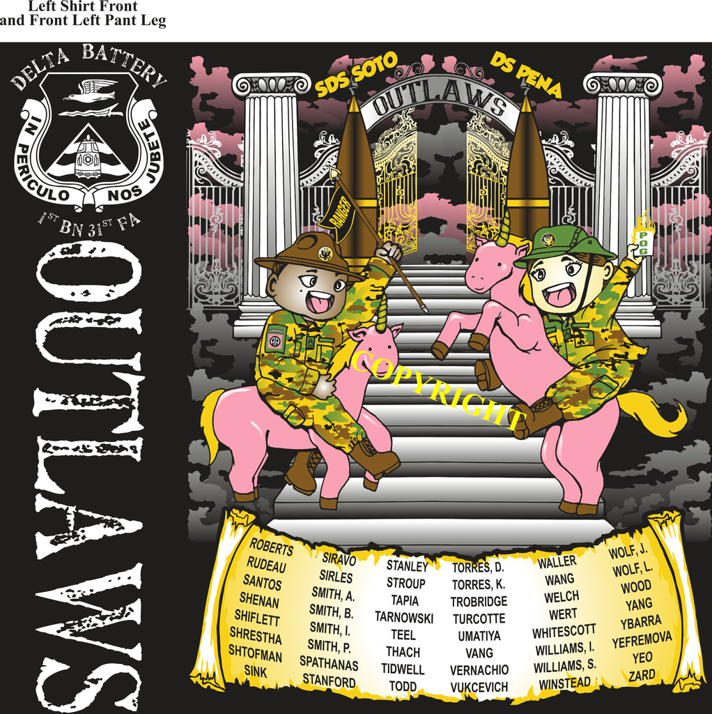 Platoon Shirts (2nd generation print) DELTA 1st 31st OUTLAWS JAN 2019