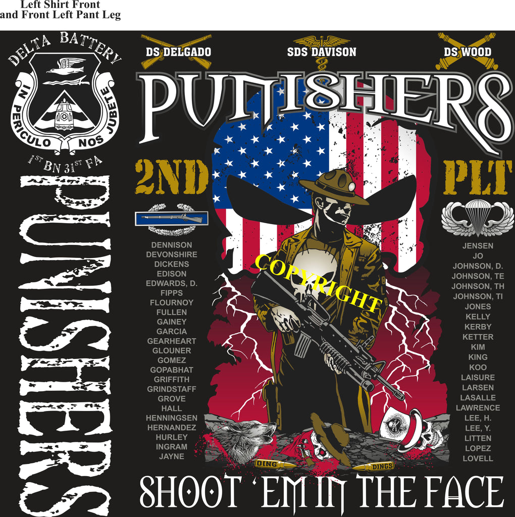 Platoon Shirts (2nd generation print) DELTA 1st 31st PUNISHERS JAN 2019