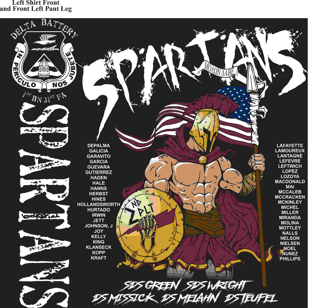 PLATOON SHIRTS (2nd generation print) DELTA 1st 31st SPARTANS JUNE 2016