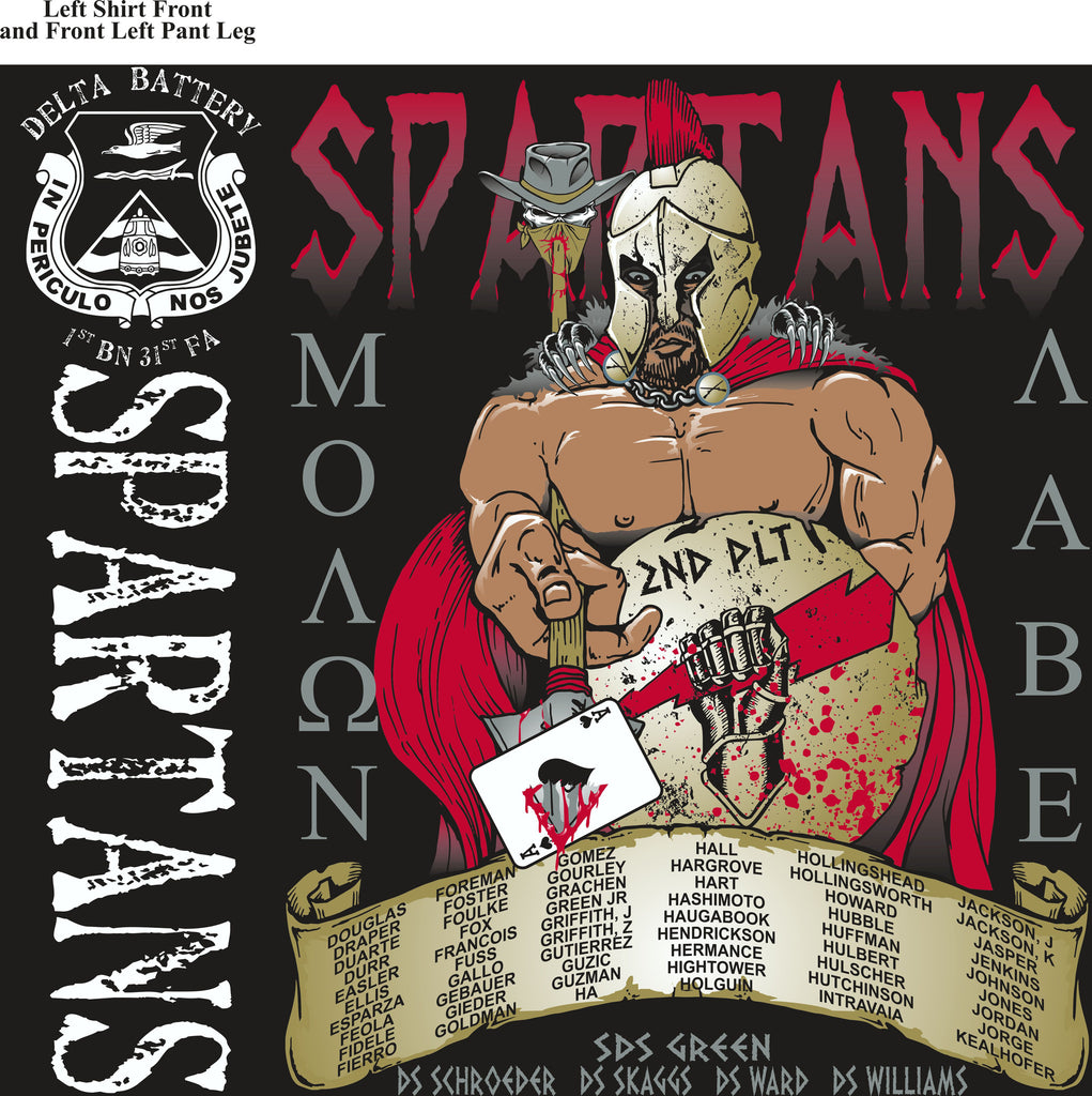 PLATOON SHIRTS (2nd generation print) DELTA 1st 31st SPARTANS SEPT 2016