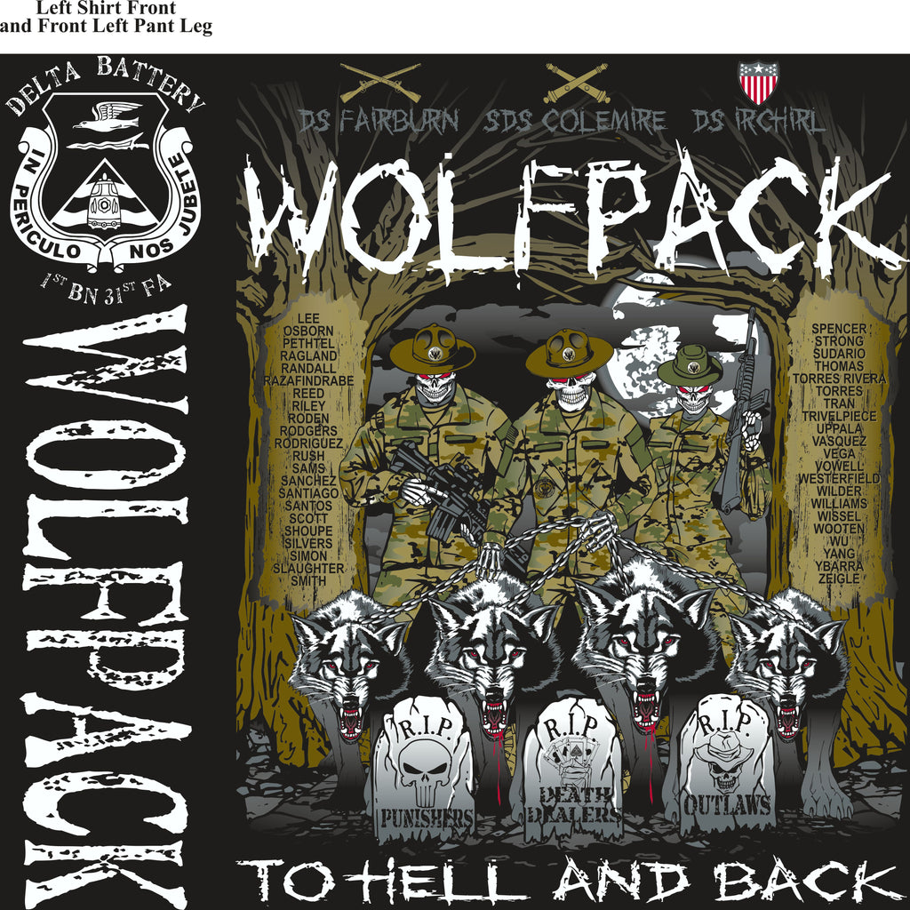 Platoon Shirts (2nd generation print) DELTA 1st 31st WOLFPACK JULY 2018