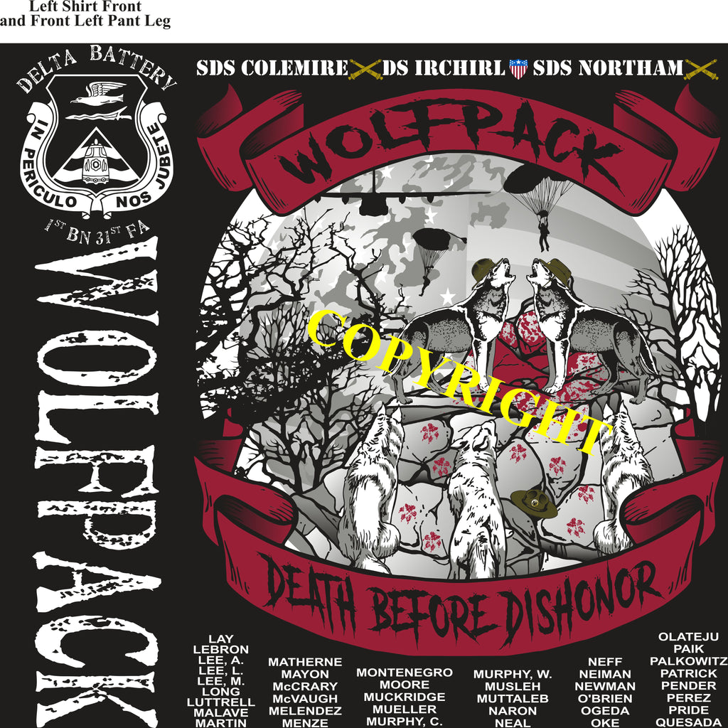 Platoon Shirts (2nd generation print) DELTA 1st 31st WOLFPACK MAY 2019