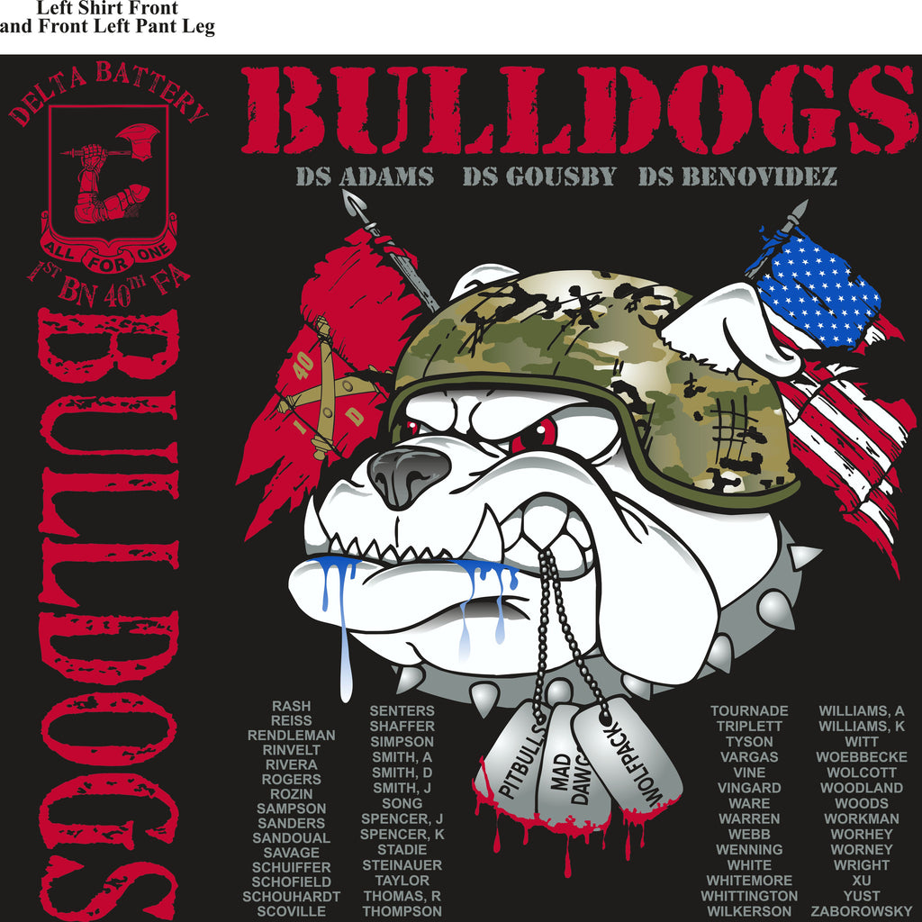 PLATOON SHIRTS (2nd generation print) DELTA 1st 40th BULLDOGS SEPT 2016