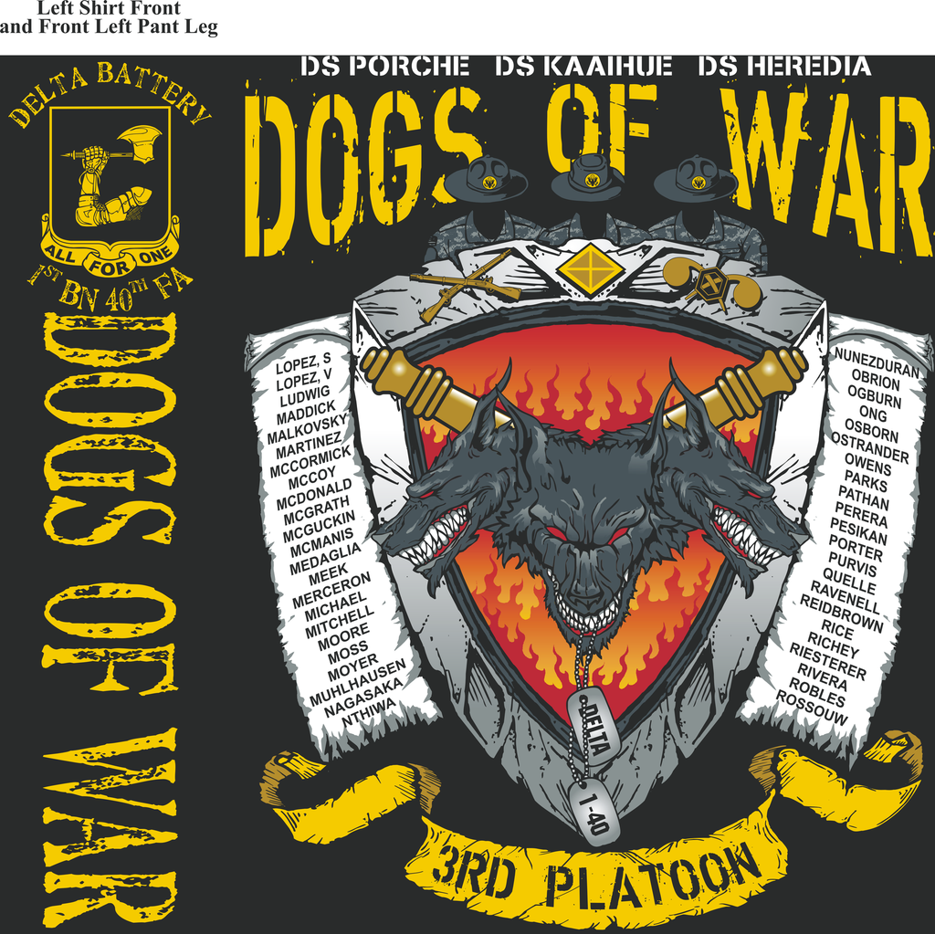 Platoon Shirts Delta 1st 40th DOGS OF WAR MAR 2015