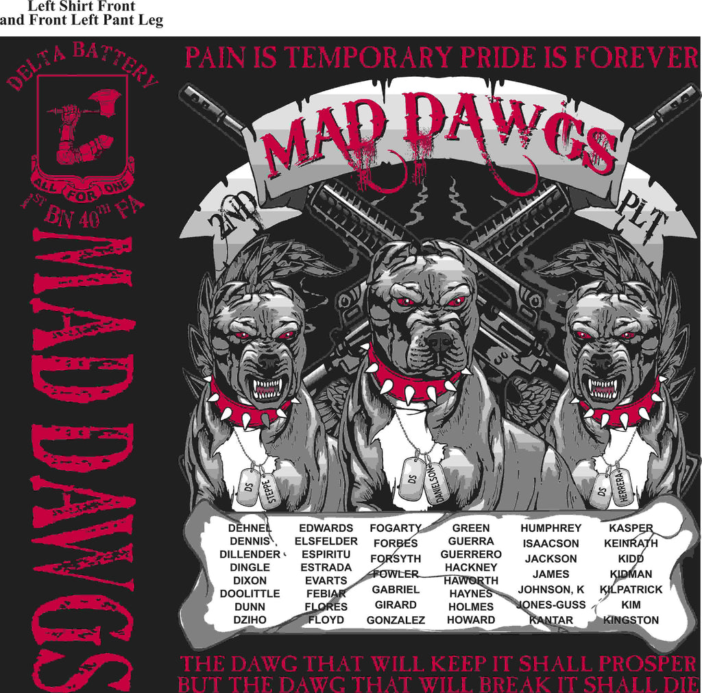 PLATOON SHIRTS (2nd generation print) DELTA 1st 40th MADDAWGS MAR 2016