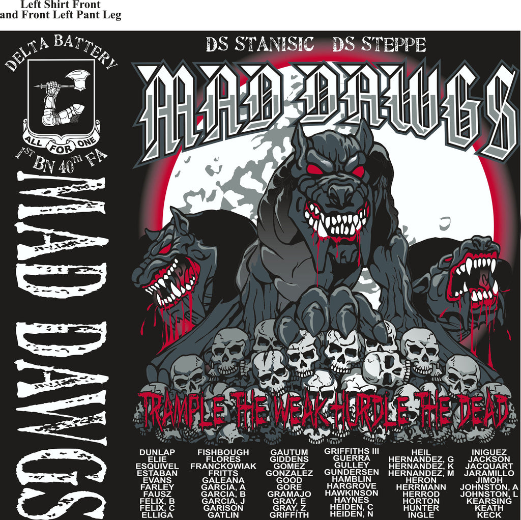 PLATOON SHIRTS (2nd generation print) DELTA 1st 40th MADDAWGS SEPT 2016