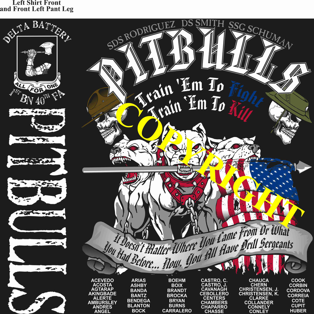 Platoon Shirts (2nd generation print) DELTA 1st 40th PITBULLS AUG 2019