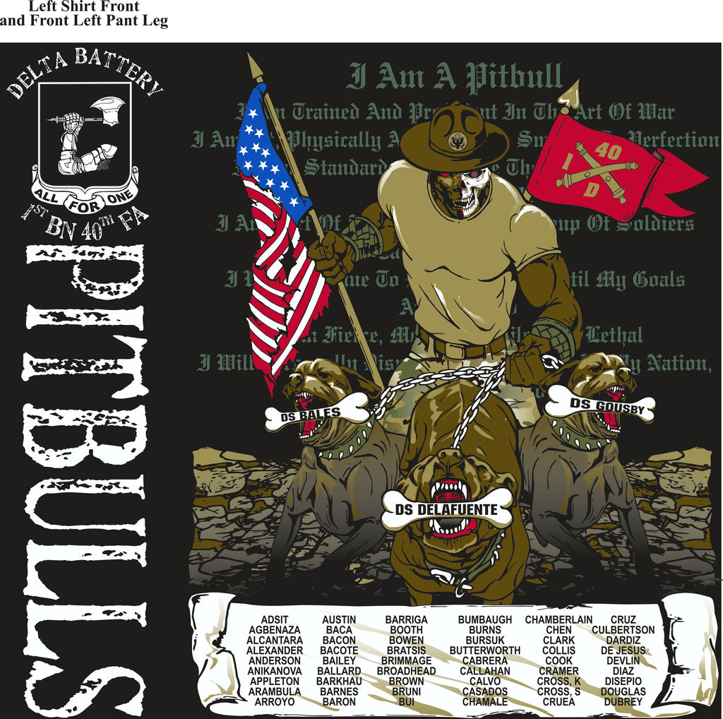 PLATOON SHIRTS (2nd generation print) DELTA 1st 40th PITBULLS DEC 2016