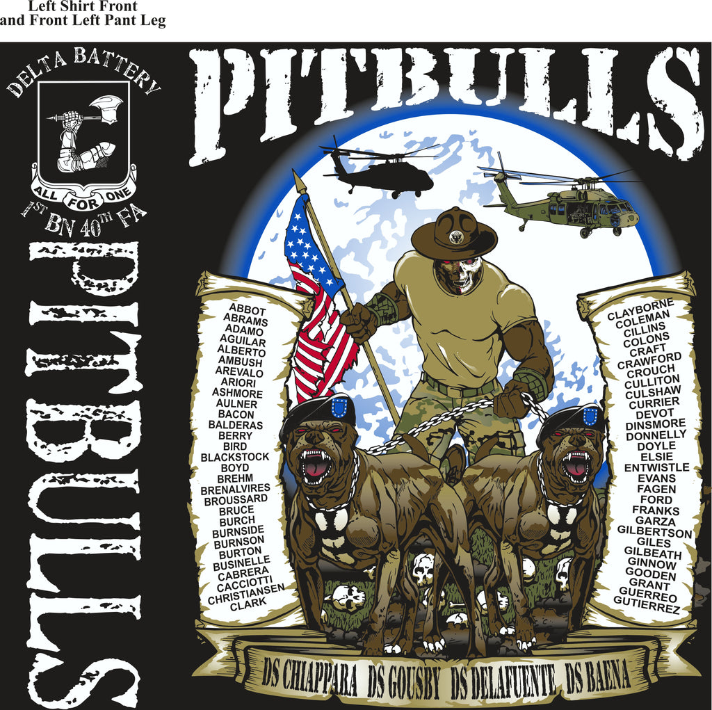 Platoon Shirts (2nd generation print) DELTA 1ST 40TH PITBULLS JAN 2018