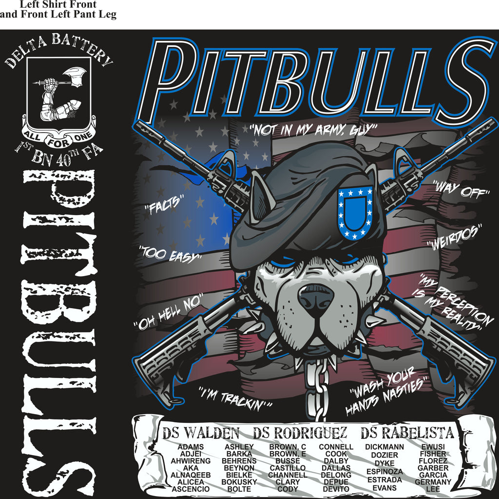 Platoon Shirts (2nd generation print) DELTA 1st 40th PITBULLS JULY 2018