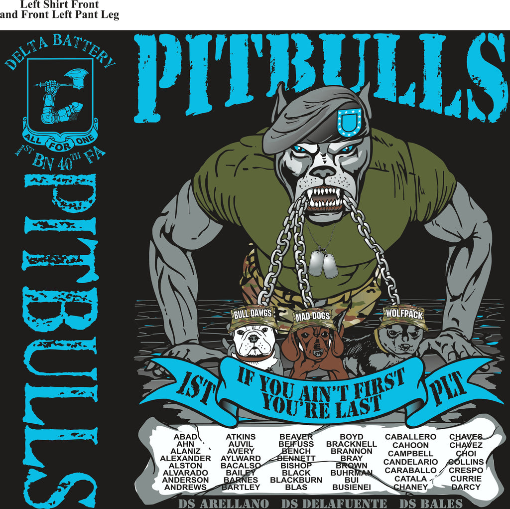 PLATOON SHIRTS (2nd generation print) DELTA 1st 40th PITBULLS JUNE 2016