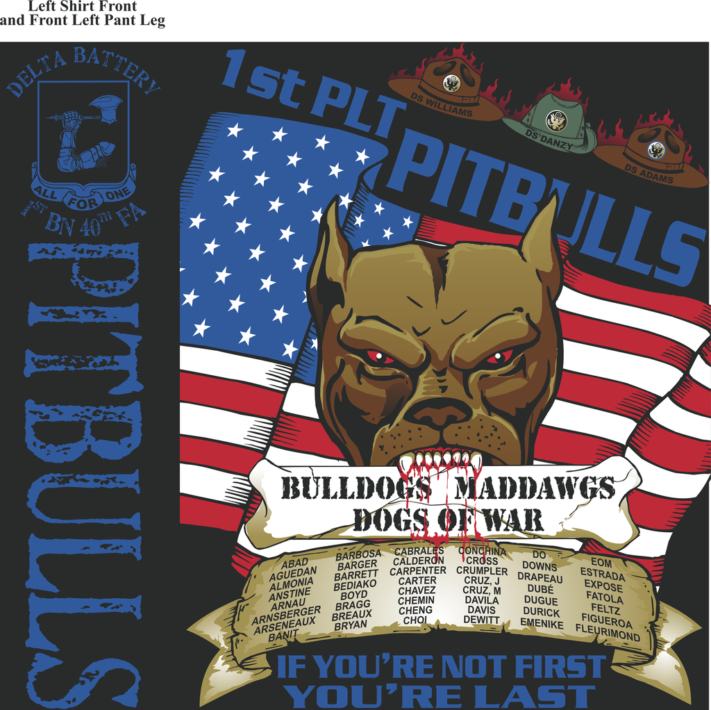 Platoon Shirts Delta 1st 40th PITBULLS MAR 2015